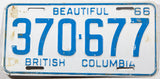 A classic 1966 British Columbia car license plate in very good condition
