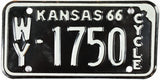 1966 Kansas Motorcycle License Plate