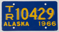 A vintage NOS 1973 Alaska Trailer License Plate