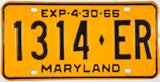 1966 Maryland truck tag in excellent minus condition