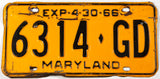 1966 Maryland Truck License Plate