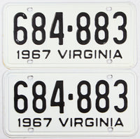 1964 Virginia car license plates in New Old Stock excellent condition