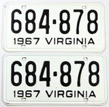 1964 Virginia car license plates in New Old Stock excellent minus condition