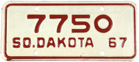 A NOS classic 1967 South Dakota motorcycle license plate