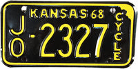 1968 Kansas Motorcycle License Plate