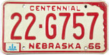 1968 Nebraska car license plate in very good plus condition