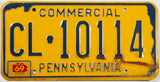 A 1969 Pennsylvania commercial license plate in very good condition