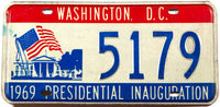 A 1969 Washington DC Inaugural license plate for Richard Nixon in very good condition