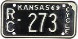 1969 Kansas Motorcycle License Plate