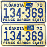 1973 North Dakota car license plates in very good minus condition
