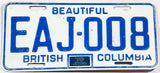 A classic 1970 British Columbia passenger car license plate in very good plus condition