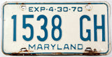 1970 Maryland Truck Single License Plate