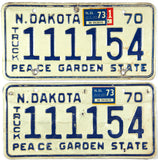 1973 North Dakota Truck license plates in good plus condition