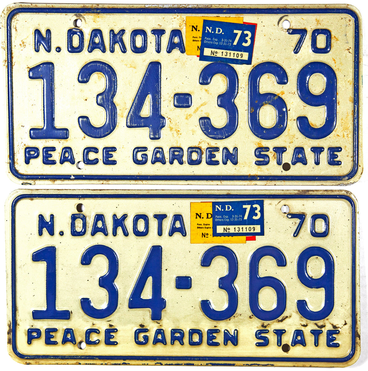 1973 North Dakota Truck license plates in very good minus condition