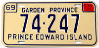 1970 Prince Edward Island License Plate