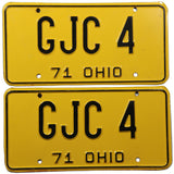 1971 Ohio car license plates DMV #GJC-4