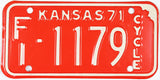 1971 Kansas Motorcycle License Plate