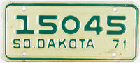 1971 South Dakota Motorcycle License Plate