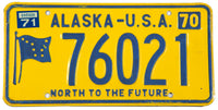 A 1971 Alaska passenger automobile license plate