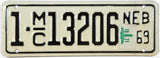 1971 Nebraska Motorcycle License Plate from Douglas County