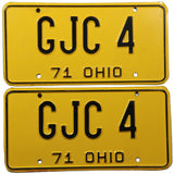 1971 Ohio car license plates DMV #GJC-4