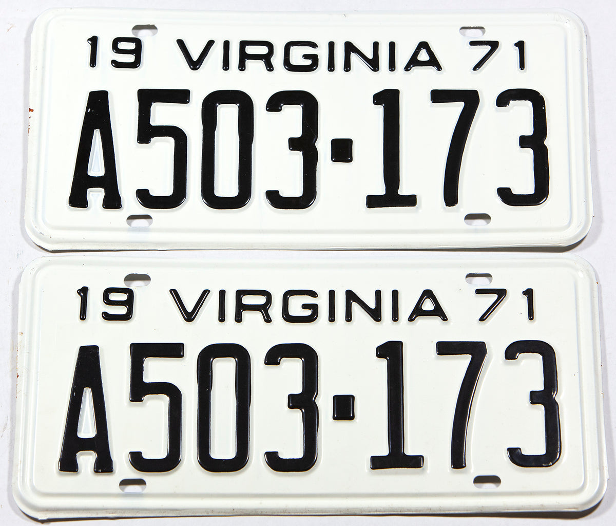 1971 Virginia License Plates Brandywine General Store