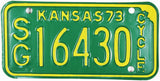 1973 Kansas Motorcycle License Plate