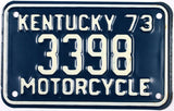 1973 Kentucky Motorcycle License Plate