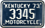 1973 Kentucky Motorcycle License Plate