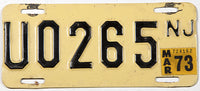 A 1973 New Jersey Motorcycle License Plate in very good plus condition