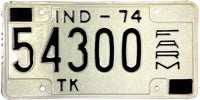 1974 Indiana Farm Truck License Plate