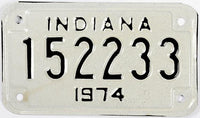NOS 1974 Indiana Bike Tag in excellent minus condition