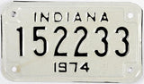 NOS 1974 Indiana Bike Tag in excellent minus condition