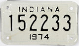 NOS 1974 Indiana Bike Tag in excellent minus condition