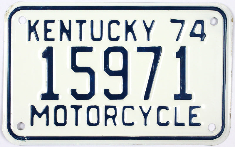 1974 Kentucky Motorcycle License Plate