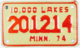 1974 Minnesota Motorcycle License Plate