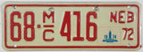 1974 Nebraska Motorcycle License Plate Keith County