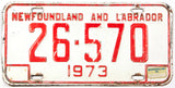1974 Newfoundland and Labrador License Plate