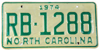 classic NOS 1974 North Carolina passenger automobile license plate