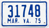 1975 Virginia motorcycle license plae in excellent condition