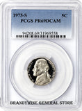 1975-S Jefferson Nickel certified PCGS Proof 69 Deep Cameo