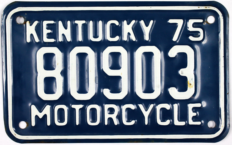 1975 Kentucky Motorcycle License Plate