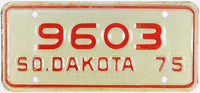 1975 South Dakota Motorcycle License Plate
