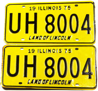 1975 Illinois NOS car license plates in excellent condition