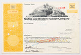 A 1976 Norfolk and Western Railway stock certificate