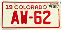 A classic NOS 1976 Colorado Motorcycle License Plate in new old stock excellent condition