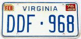 A 1976 Virginia car license plate in very good plus condition