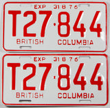 A classic pair of 1976 NOS British Columbia logging truck license plates in New Old Stock excellent plus condition