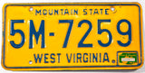 A classic 1976 West Virginia passenger car license plate for sale at Brandywine General Store in very good plus condition