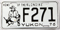 A 1976 Yukon passenger car license plate in excellent minus condition